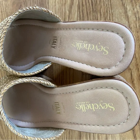 Seychelles Women's Tan Woven Platform Sandals 7 1/2 NEW runs large - Picture 6 of 8